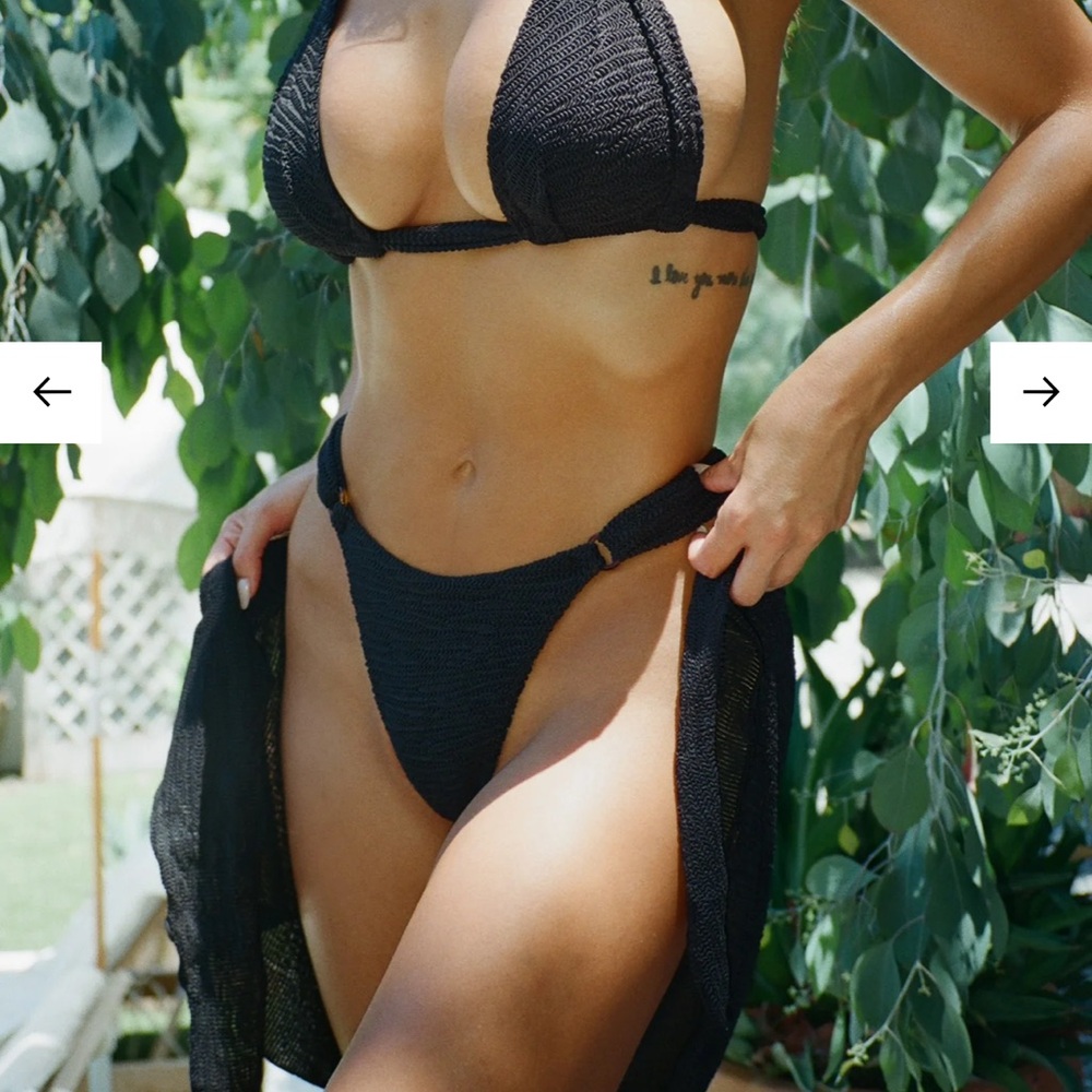 Monday Swimwear Morocco bottom in black crinkle. Size M. Never worn